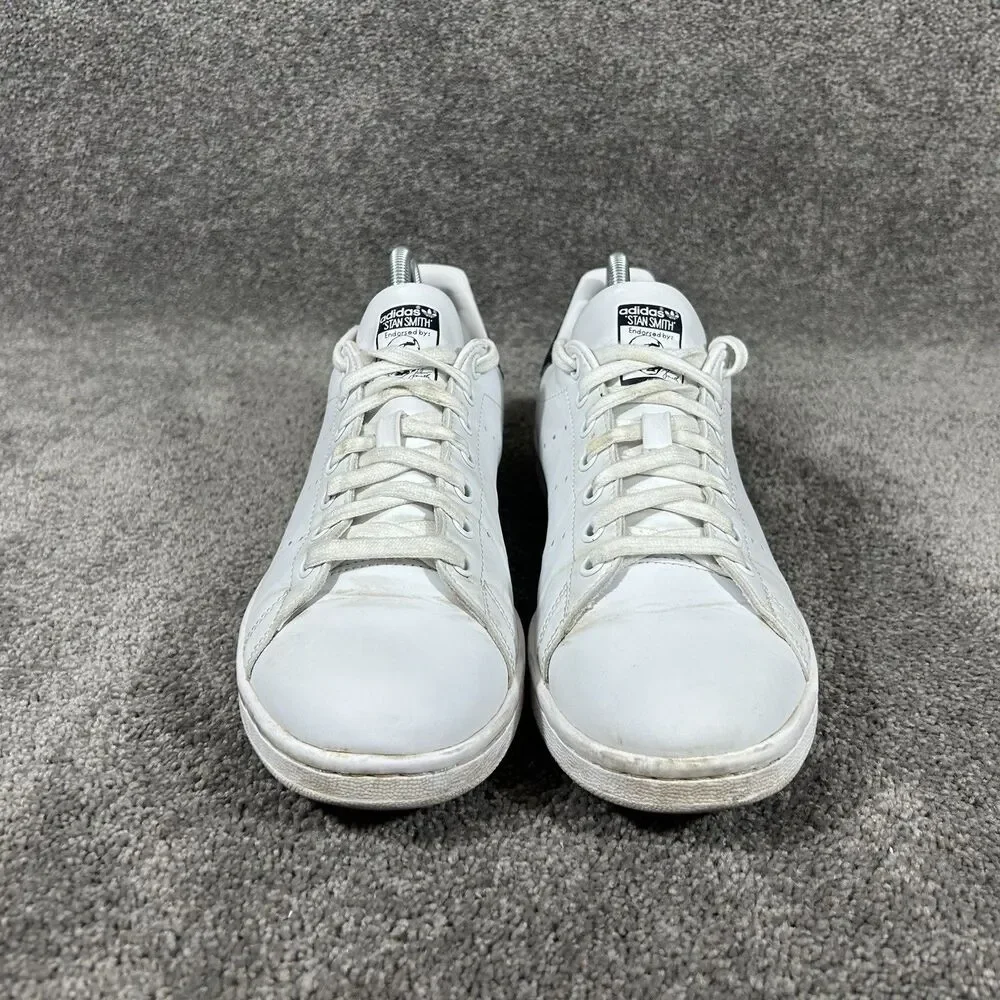 Adidas Stan Smith Originals FX5501 Mens Sz 8 White Navy Blue Leather Shoes Used - Picture 3 of 12